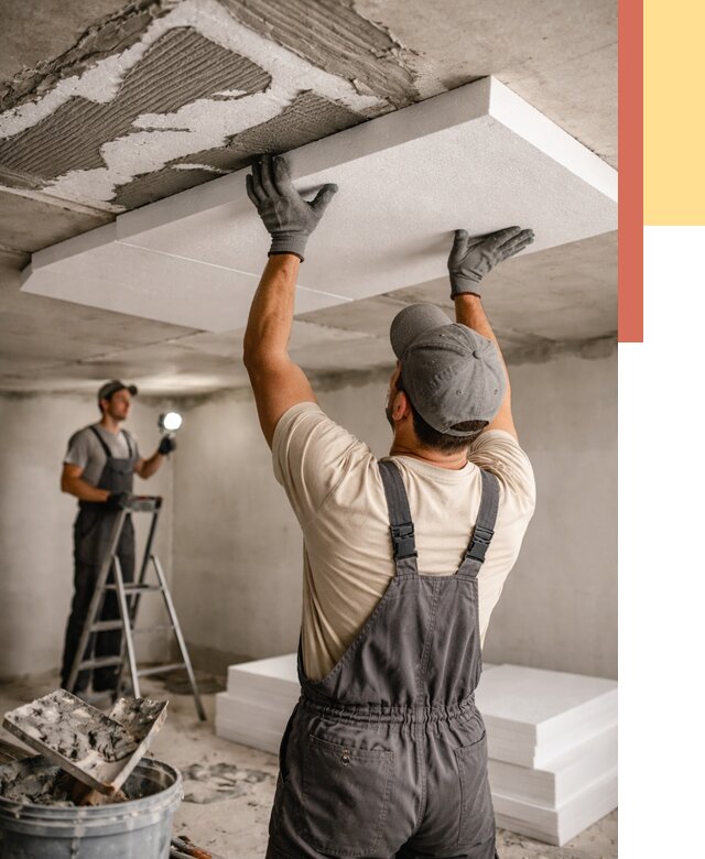 Утепление потолка пенопластом в Климовске от 4558 руб/м2 — недорого и быстро | ОТДЕЛОЧНИК-Клс