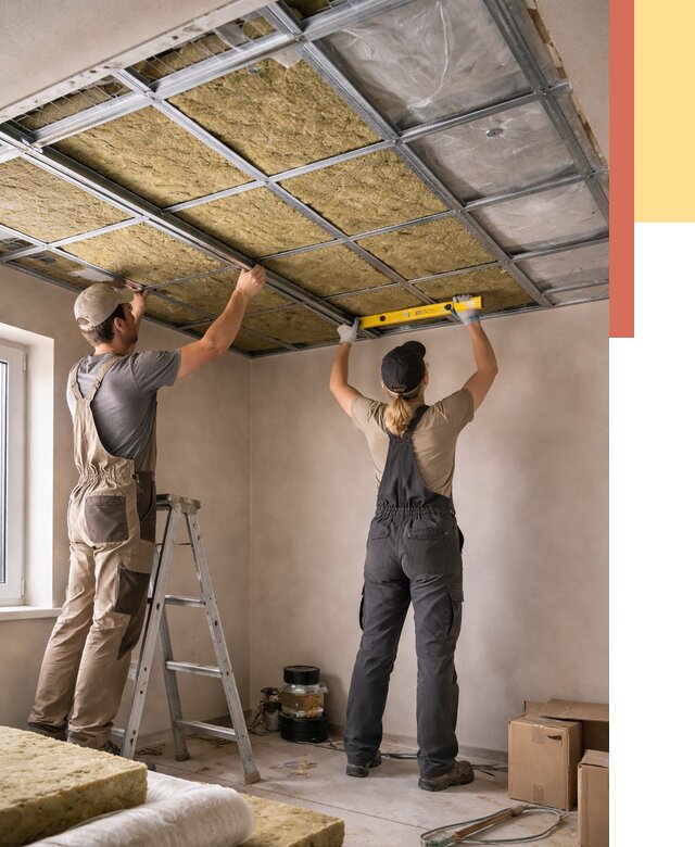 Шумоизоляция потолка в Климовске от 1266 руб. под ключ — услуги ОТДЕЛОЧНИК-Клс